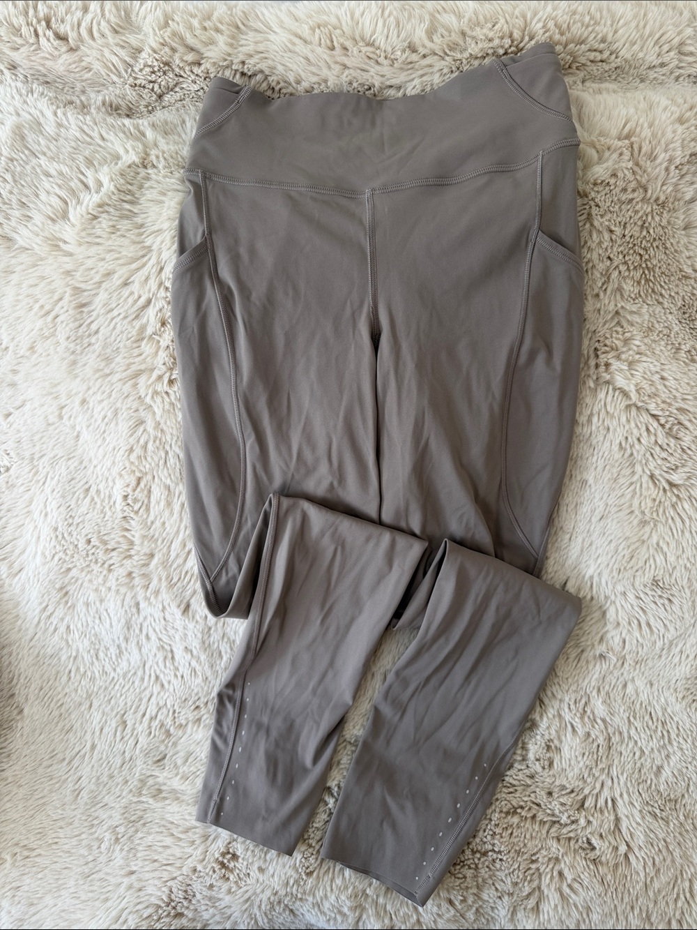 lululemon athletica Taupe High-Rise Leggings with Ankle Studs